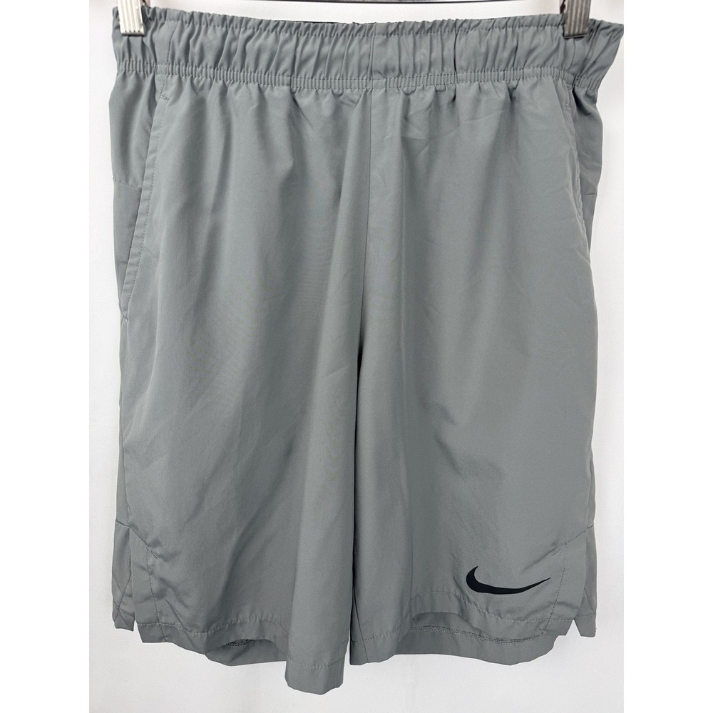 Nike Athletic Shorts Mens Small Gray Dri Fit Drawstring Training Gym Workout Y2K